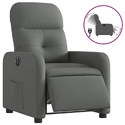 vidaXL Fauteuil inclinable électrique Gris foncé Tissu