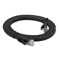 Wewoo 1.8m CAT6 câble plat Ethernet noir réseau LAN ultra-plat, cordon RJ45