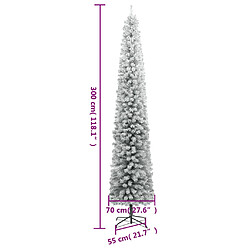 vidaXL Sapin de Noël mince avec support et flocon de neige 300 cm PVC pas cher