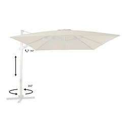 Acheter AXI Apollo Premium Parasol Déporté BLANC/Beige - Parasol Déporté Rectangulaire 300x300cm - Parasol Pied Déporté, structure aluminium - Rotation 360 - Parasol Déporté Inclinable - Résistant aux UV