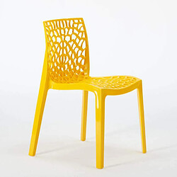 22 Chaises Gruvyer Grand Soleil nid d'abeille colorées promo prix stock, Couleur: Jaune