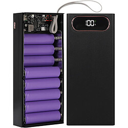 SANAG Coque De Batterie Externe 16 X, Banque D'Alimentation Diy À 2 Sorties Usb, Boîtier En Plastique Avec Écran Lcd, Boîtier De Banque D'Alimentation, Avec Trois Entrées