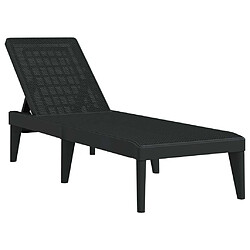 Maison Chic Chaise longue - Transat - Bain de Soleil anthracite 186x60x29 cm PP