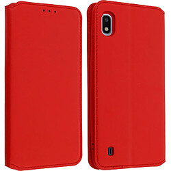 Avizar Housse Samsung Galaxy A10 Étui Folio Fonction Support Vidéo Rouge