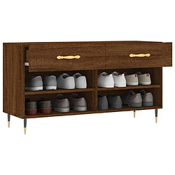 Acheter Maison Chic Banc à chaussures | Meuble de rangement à chaussures Meuble d'Entrée chêne marron 102x35x55 cm bois d'ingénierie -MN13236