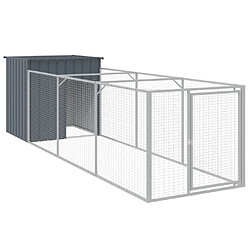 vidaXL Niche pour chien avec cour anthracite 110x405x110 cm