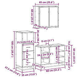 vidaXL Ensemble de meubles de salle de bain 3 pcs Chêne marron pas cher