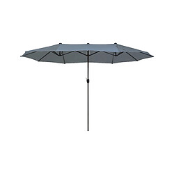 Beliani Grand parasol XL avec toile gris anthracite 270 x 460 cm SIBILLA