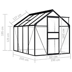 Acheter vidaXL Serre Anthracite Aluminium 4,75 m²