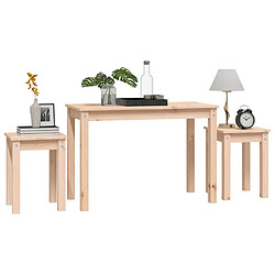 Avis vidaXL Tables gigognes 3 pcs Bois de pin massif