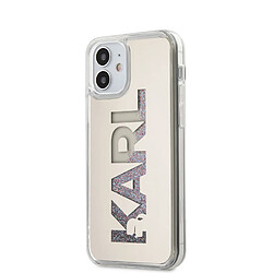 Karl Lagerfeld Etui pour iPhone 12 - Mini argent paillettes