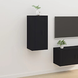 Maison Chic Meuble TV scandinave mural Banc TV suspendu pour salon - Noir 40x34,5x80 cm -MN71014