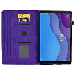 Etui en PU fermoir magnétique avec support, porte-cartes et porte-stylo pour votre Lenovo Tab M10 HD Gen 2 X306 10.1" - violet