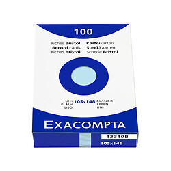 EXACOMPTA Fiches bristol, A6, uni, bleu azur ()