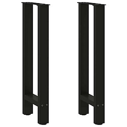 vidaXL Pieds de table basse noir 2 pcs 38x(72-73) cm acier