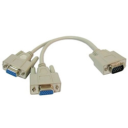 Wewoo Câble VGA SVGA HDB15 Mâle à 2 Femelle Splitter Cable