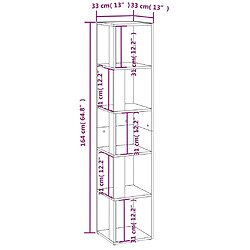 vidaXL Armoire d'angle Noir 33x33x164,5 cm Bois d'ingénierie pas cher