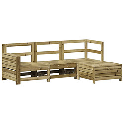 vidaXL Salon de jardin 4 pcs bois de pin imprégné