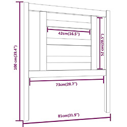 Acheter vidaXL Tête de lit Noir 81x4x100 cm Bois massif de pin