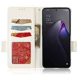 Etui en PU texture litchi, fermoir magnétique avec support et sangle pour Oppo Reno8 Pro + 5G (Global Version)/Reno8 Pro 5G (Global Version) - blanc