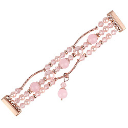 Bracelet en perles tressées bijoux en perles d'agate pour votre Fitbit Versa 4/Sense 2 - rose