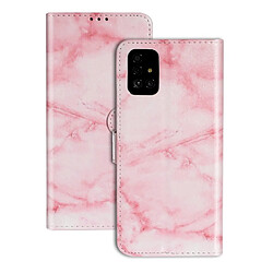 Etui en PU impression de motifs avec support marbre rose pour Samsung Galaxy A51