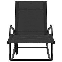 Helloshop26 Transat chaise longue bain de soleil lit de jardin terrasse meuble d'extérieur acier et textilène noir 02_0012246