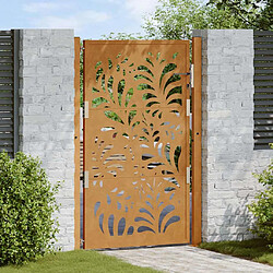 vidaXL Porte de jardin acier résistant aux intempéries design vagues