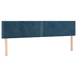 Acheter Maison Chic Tête de lit moderne à LED lumineuse pour chambre - Décoration de lit Bleu foncé 160x5x78/88 cm Velours -MN15079