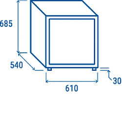 COOLHEAD Mini Armoire Réfrigérée Vitrée Négative - 90 L - Cool Head