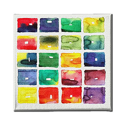 EPIKASA Impression sur Toile Couleur Abstract, Multicouleur, Polyester, 60x3x60 cm