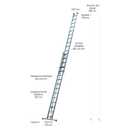 Escalux Échelle coulissante 2 plans 7.45 m