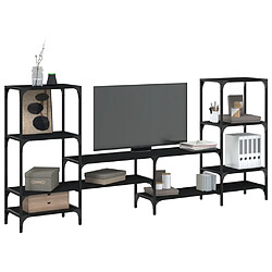 Maison Chic Meuble TV, Banc TV pour salon, Meuble de rangement noir 206,5x28,5x95 cm Bois d'ingénierie -GKD91834