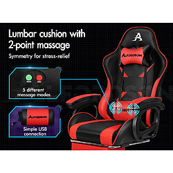 Acheter ALFORDSON Chaise Gaming avec Chaise Bureau de Massage Lombaire Rouge et Noir