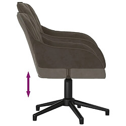 Helloshop26 Chaise fauteuil siège pivotante de bureau informatique étude foncé velours gris 02_0024130 pas cher