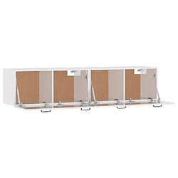 Maison Chic Lot de 2 Armoires murales,Meuble de Rangement,Armoire Suspendue Blanc brillant 60x 36,5x35 cm -MN64777 pas cher