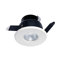 Acheter Inspired Cies Downlight 8.4cm Rond 7W COB LED 4000K, 640lm, IP54, Blanc Mat, Driver Inclus, 3 ans de Garantie