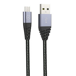 Tiger Câble de Charge et Transfert Ultra Résistant USB-A/Micro-USB 2M Gris