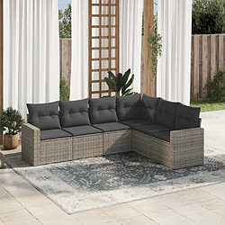 Maison Chic Salon de jardin 6 pcs avec coussins | Ensemble de Table et chaises | Mobilier d'Extérieur gris résine tressée -GKD88164