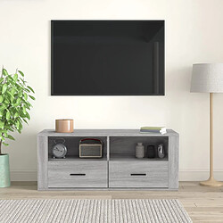 Avis Maison Chic Meuble TV scandinave gris - Banc TV pour salon Sonoma 100x35x40 cm Bois d'ingénierie -MN96903