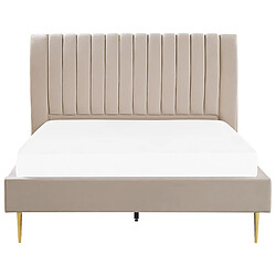 Acheter Beliani Lit double en velours beige 160 x 200 cm MARVILLE