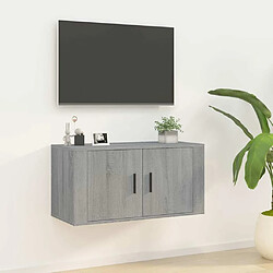 Maison Chic Meuble TV scandinave mural Banc TV suspendu pour salon - Sonoma gris 80x34,5x40 cm -MN63353