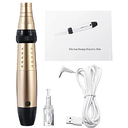 Chrono Microneedling Stylo roller Derma Pen électrique, réglables 0,25 mm - 2,0 mm - Longueur et vitesse,Or