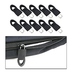 10Pcs Détachables Zip Fixer Zipper Tags Réparation Tirette Tab Noir 2.5x1.5cm pas cher