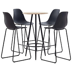 vidaXL Ensemble de bar 5 pcs Plastique Noir