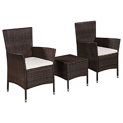 Maison Chic Mobilier de bistro et chaises de jardin 3 pcs Résine tressée Marron -GKD854563