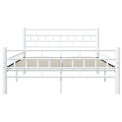 Maison Chic Lit adulte - Lit simple Cadre de lit,Structure du lit Contemporain Blanc Métal 140 x 200 cm -MN88545 pas cher