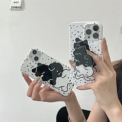 GUPBOO Étui pour iPhone12 Ligne à pois chien japonais et coréen support de boîtier de téléphone portable femme