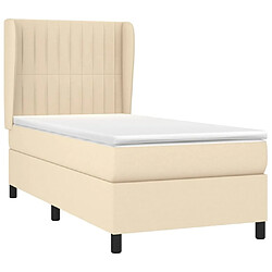 Avis Maison Chic Structures de lit + matelas,Lit à sommier tapissier et matelas pour Chambre Crème 90x190 cm Tissu -MN69122