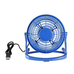 (Bleu) Ventilateur de refroidissement portable DC 5V pour Petit Bureau USB à 4 Pales